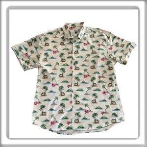 Bouy Boat VW Surf Island Woven Button Down Short Sleeve Shirt Tropical Size XXL
